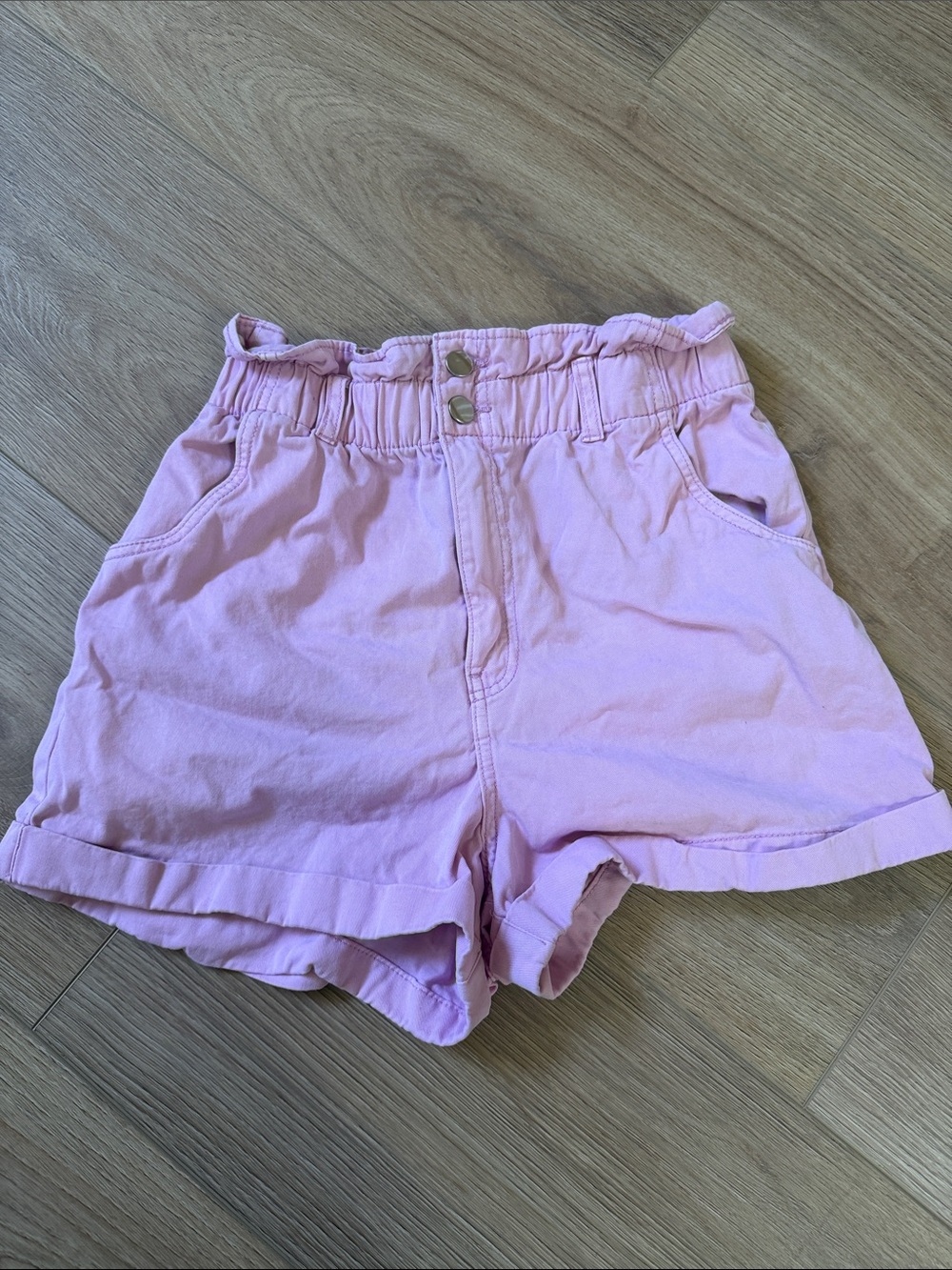 H&M Paperbag Waist Pink Women's Shorts